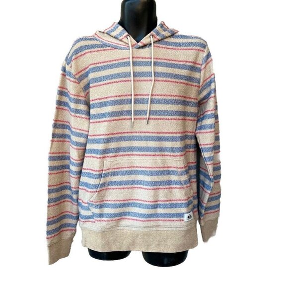 Quiksilver Sweatshirt Men's Striped Surf Great Otway Hoodie Size M - Picture 1 of 14